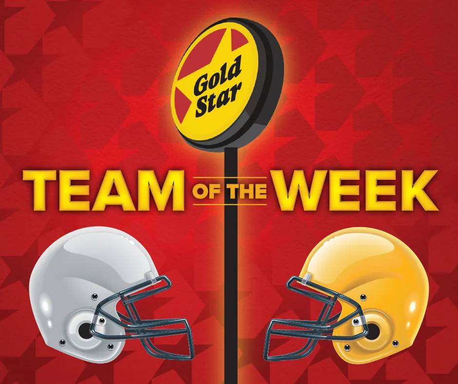 Goldstar sigh with football helmets